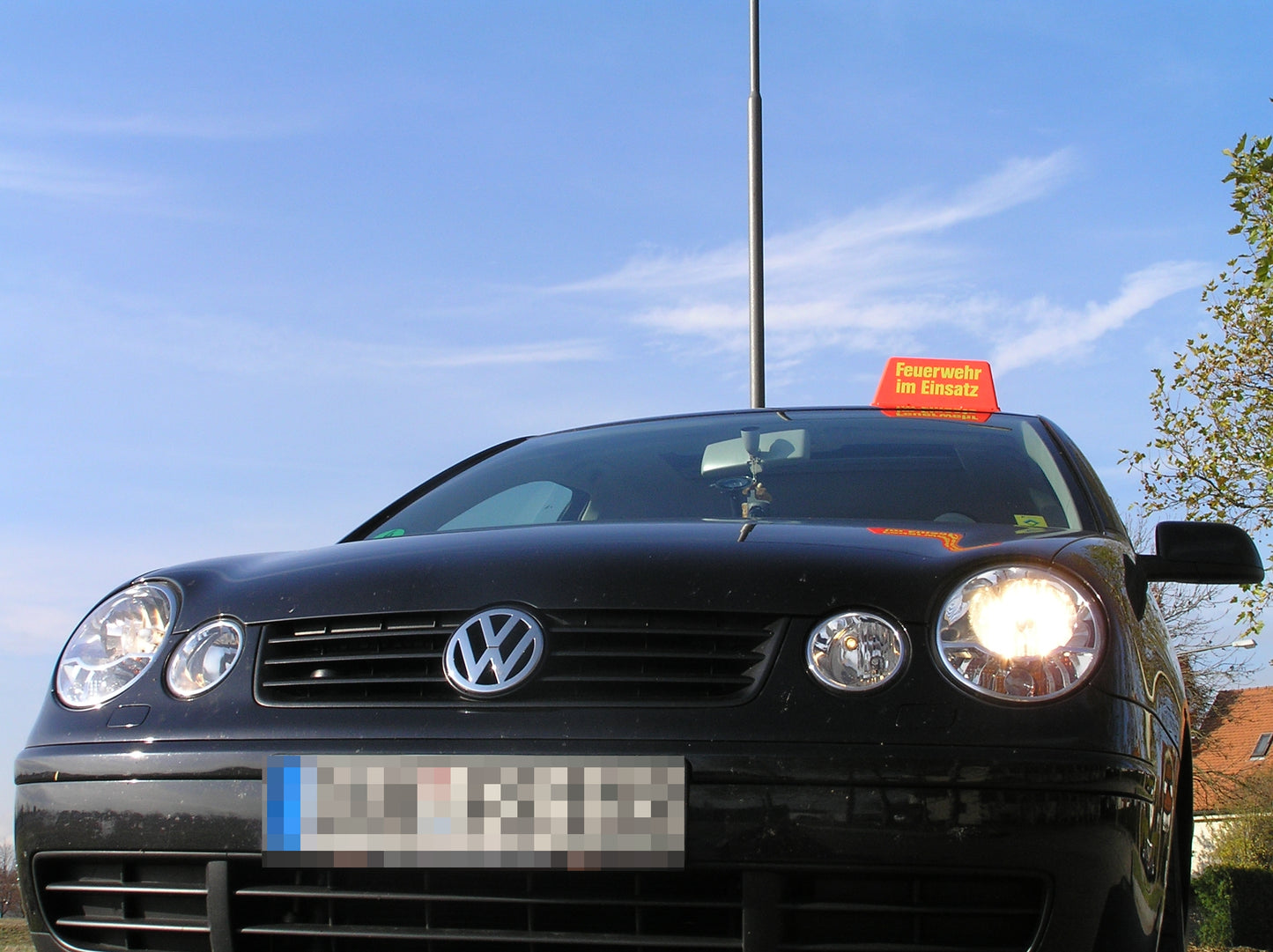 Dachaufsetzer "Feuerwehr im Einsatz" leuchtrot